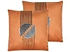 Dekokissen 2er Set CEROPEGIA 45 x 45 cm Samtstoff Orange Geometrisches Muster