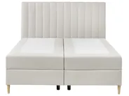 Boxspringbett mit Stauraum OFFICER Stoff Cremeweiß 160 x 200 cm_1016281