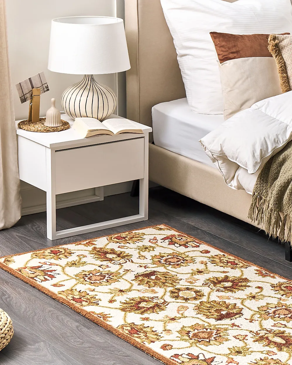 Rug EZINE Beige 80 x 150 cm Wool_1183427