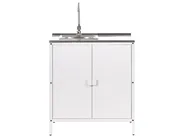 2 Piece Outdoor Kitchen Set with Sink VILAMA White Metal_974217