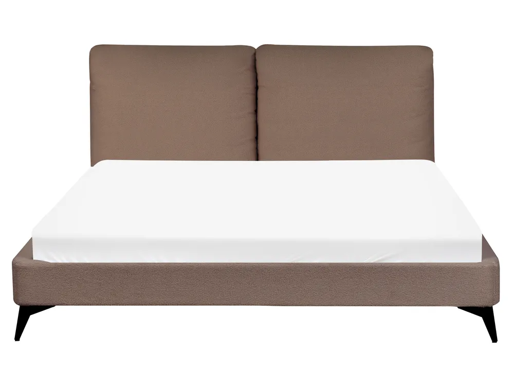 Bett mit Lattenrost Bouclé MELLE 160 x 200 cm Braun_965703