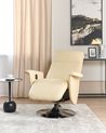 Recliner Chair PRIME with Footrest Faux Leather Light Beige