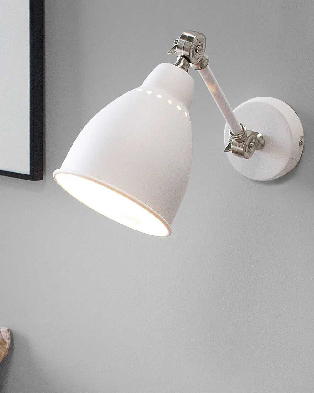 Set of 2 Wall Lamps MISSISSIPPI Adjustable Metal White_1149302