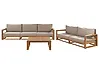 Lounge Set mit Tisch 5-Sitzer TIMOR modular zertifiziertes Akazienholz Hellbraun