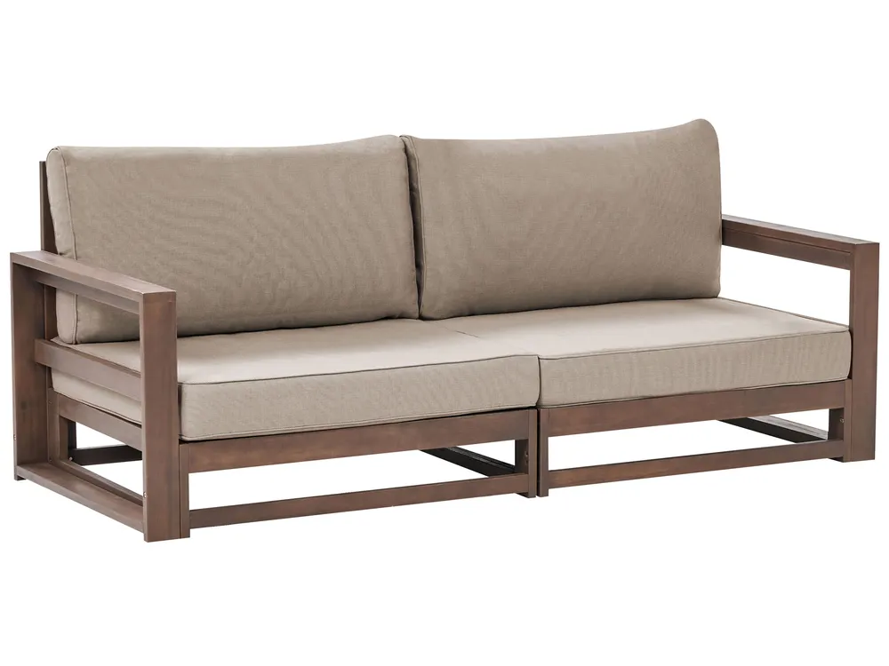 Gartensofa 2-Sitzer TIMOR modular zertifiziertes Akazienholz Dunkelbraun