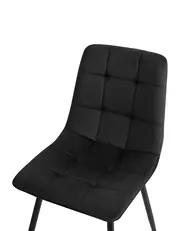 Esszimmerstuhl 4er Set POWELL Samtstoff Schwarz_966742