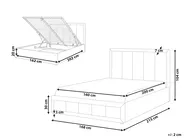 Bett mit Stauraum QUIBERON Chenillegewebe Taupe 160 x 200 cm_1023253