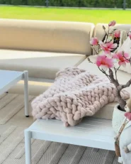 Garten Ecksofa mit Tisch 5-Sitzer RASIGLIA Metall Beige linksseitig_994184