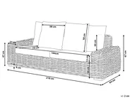 Gartensofa 3-Sitzer FORLI Rattan Naturfarben_812739