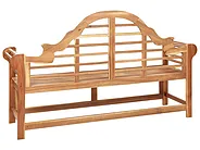 Gartenbank mit Auflage MARLBORO 180 cm Akazienholz Cremeweiß_1153625