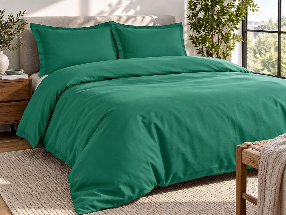 Duvet Cover Set PARKROSE 200 x 200 cm Sateen Cotton Green