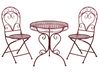 Bistro Set ALBINIA Metall Burgunderrot
