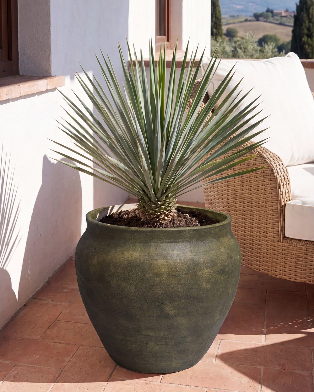 Plant Pot THERISO 54 cm Dark Green