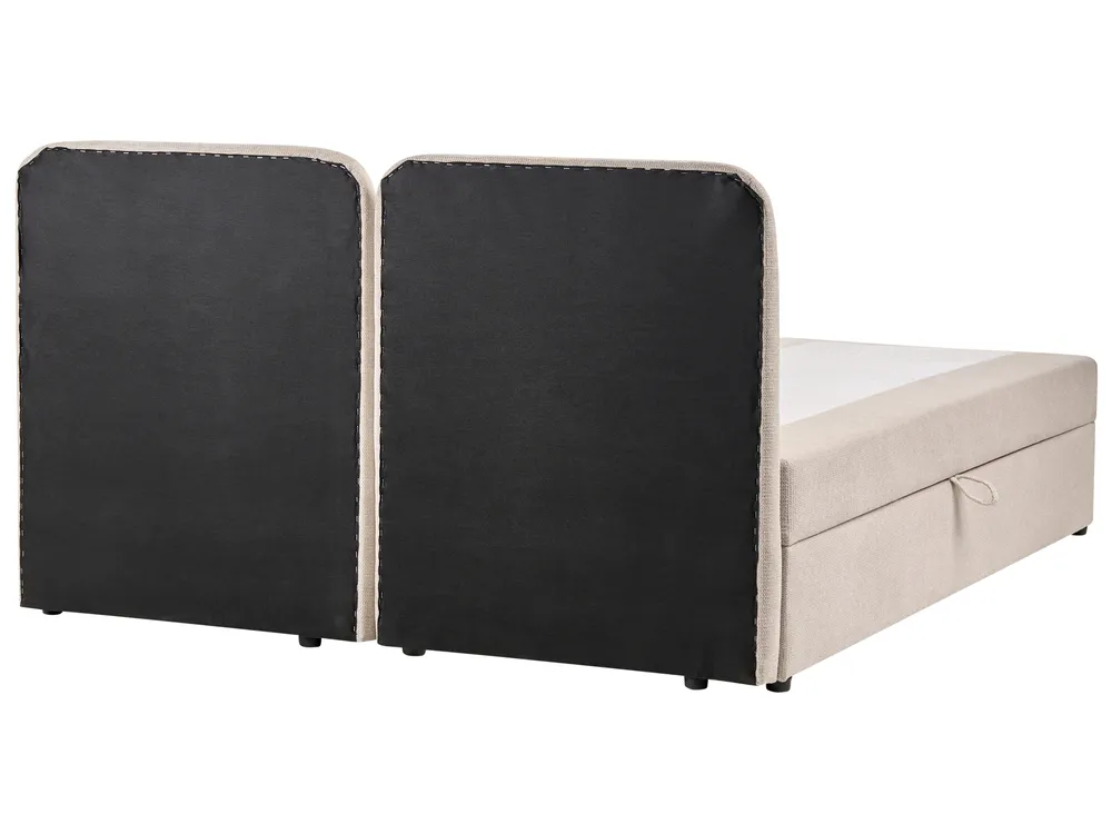 Boxspringbett mit Stauraum CHANCELLOR Stoff Hellbeige 180 x 200 cm_1062692