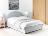 Bett mit Stauraum VAUCLUSE Chenillegewebe Hellblau 140 x 200 cm