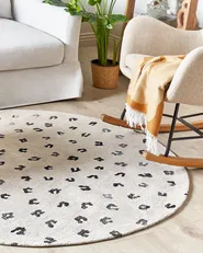 Teppich AFIS Beige ø 140 cm Baumwolle_853988