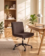 Desk Chair GEDDES Corduroy Dark Brown_1102398