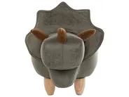 Tierhocker mit Stauraum TRICERATOPS Dinosaurier Stoff Dunkelgrün_750887