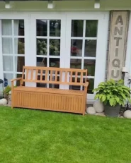 Gartenbank SOVANA 160 cm mit Stauraum Akazienholz Braun_951169