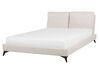 Bett mit Lattenrost Chenillegewebe MELLE 160 x 200 cm Hellbeige