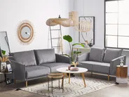 Sofa 3-Sitzer MAURA Samtstoff Grau_789188