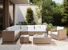 Lounge Set mit Tisch 8-Sitzer XXL modular Polyrattan Beige rechtsseitig