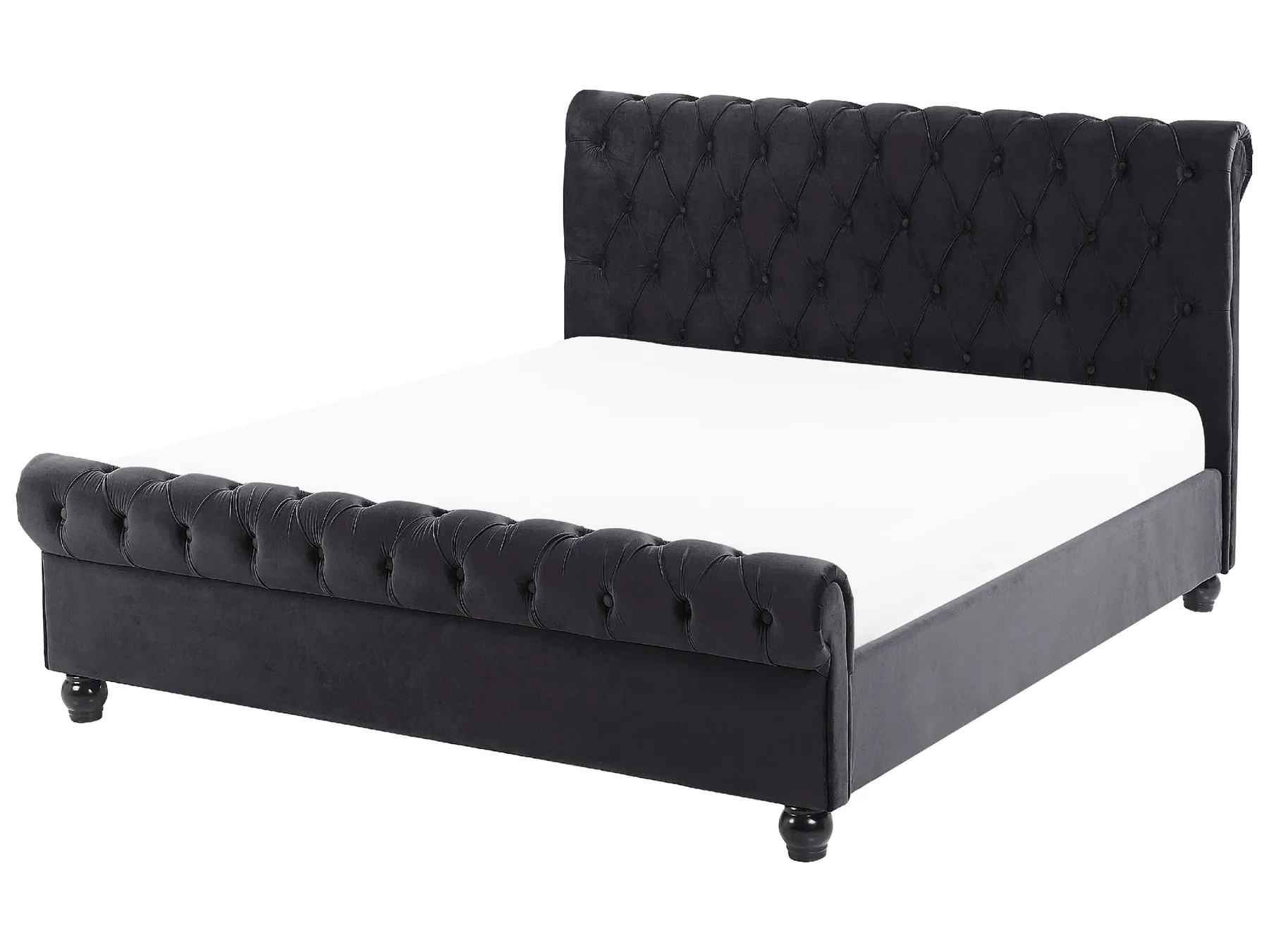 Krevet Samet AVALLON 140 x 200 cm Crni_743632