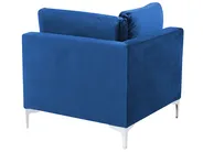 U-förmiges Modulsofa 6-Sitzer EVJA mit Ottomane Samtstoff Marineblau_859709