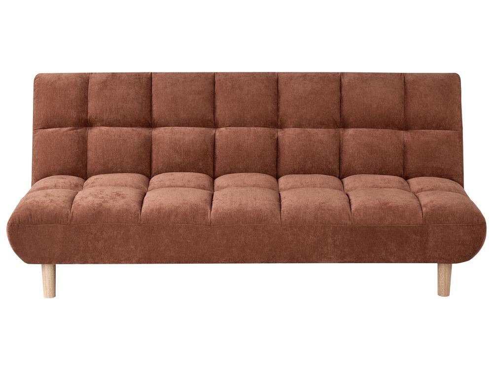 Sofa Bed 2 Seater RISOR Chenille Golden Brown