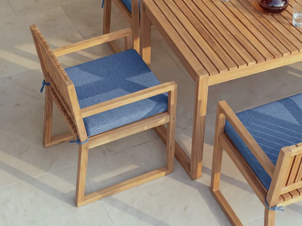 Gartenstuhlkissen 2er Set SASSARI PREMIUM 46 x 46 cm Blau
