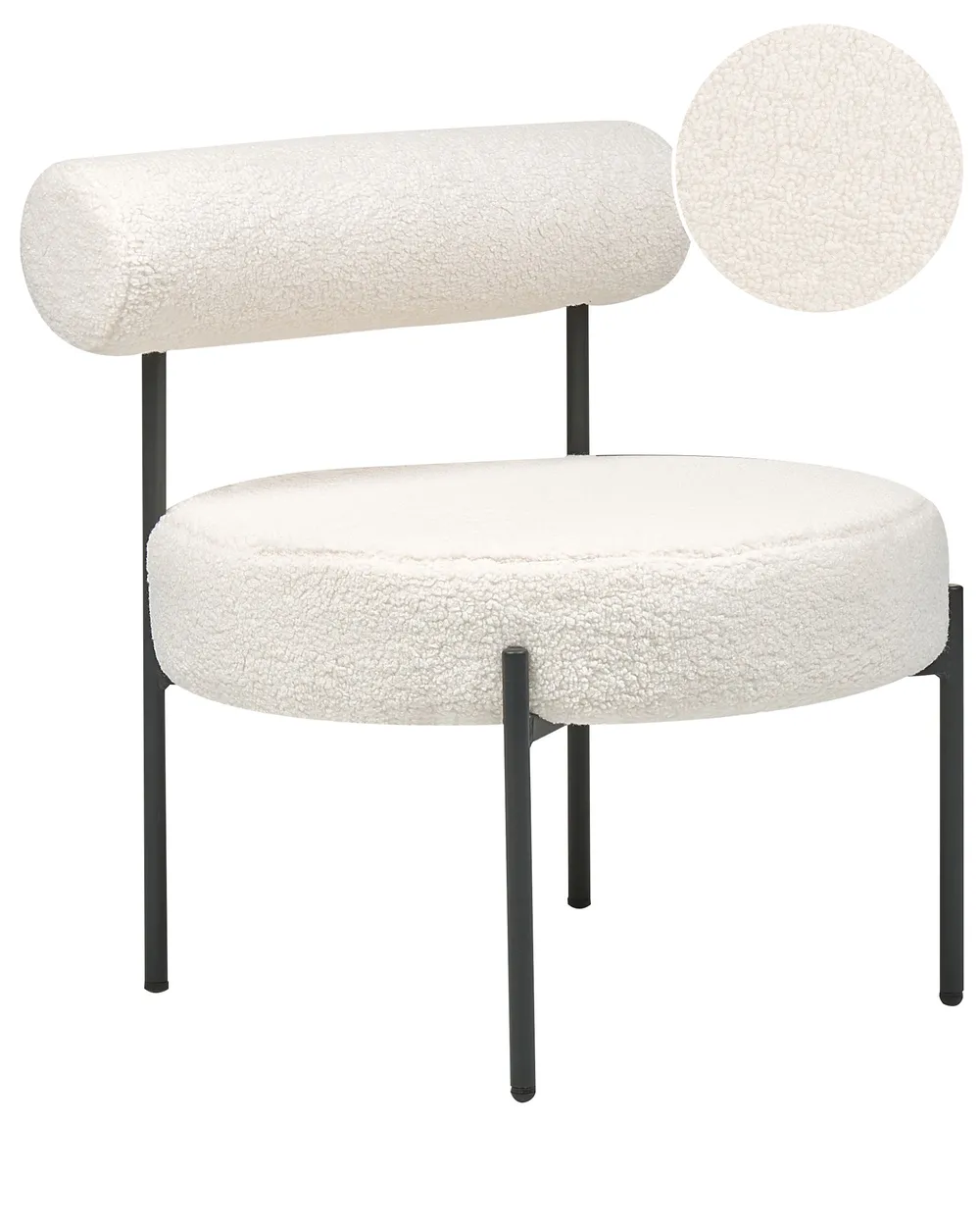 Sessel ALPHA Bouclé Weiß