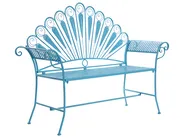 Bistro-Set mit Bank PAVIA Metall Blau_1046340