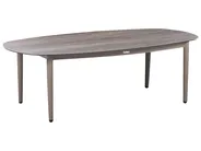 Garten Ecksofa mit Tisch 3-Sitzer LEFFE Metall Beige rechtsseitig_1045257