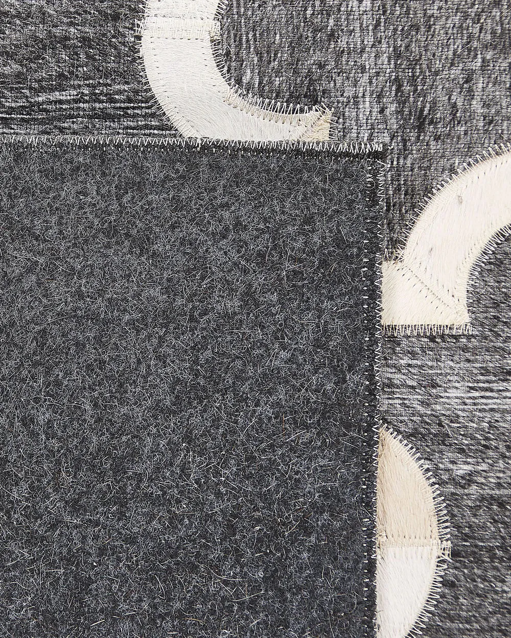 Teppich YEDISU Dunkelgrau 160 x 230 cm Echtleder_780633