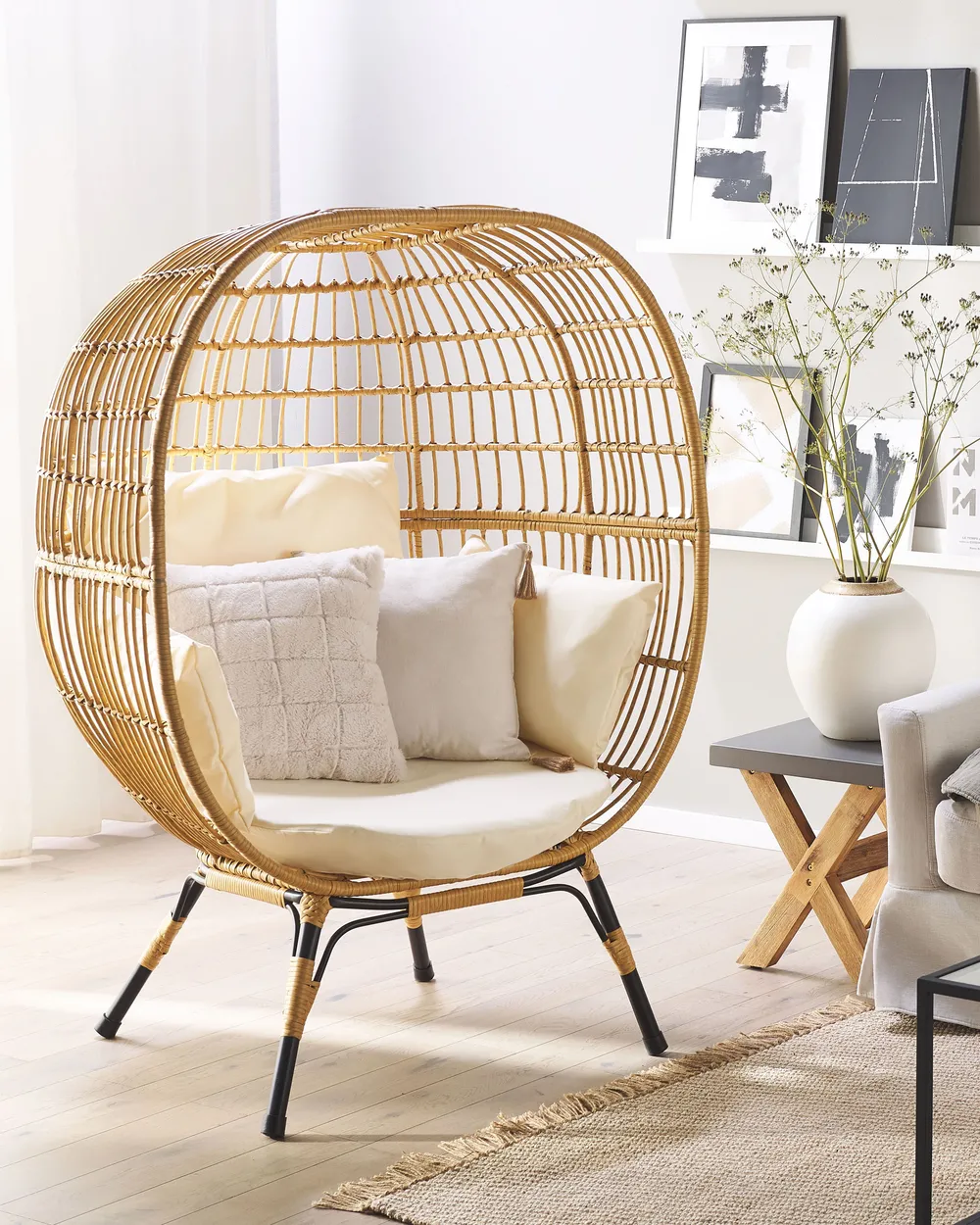PE Rattan Gartensessel VidaXL Garten Essstühle 2er Set - Braune PE