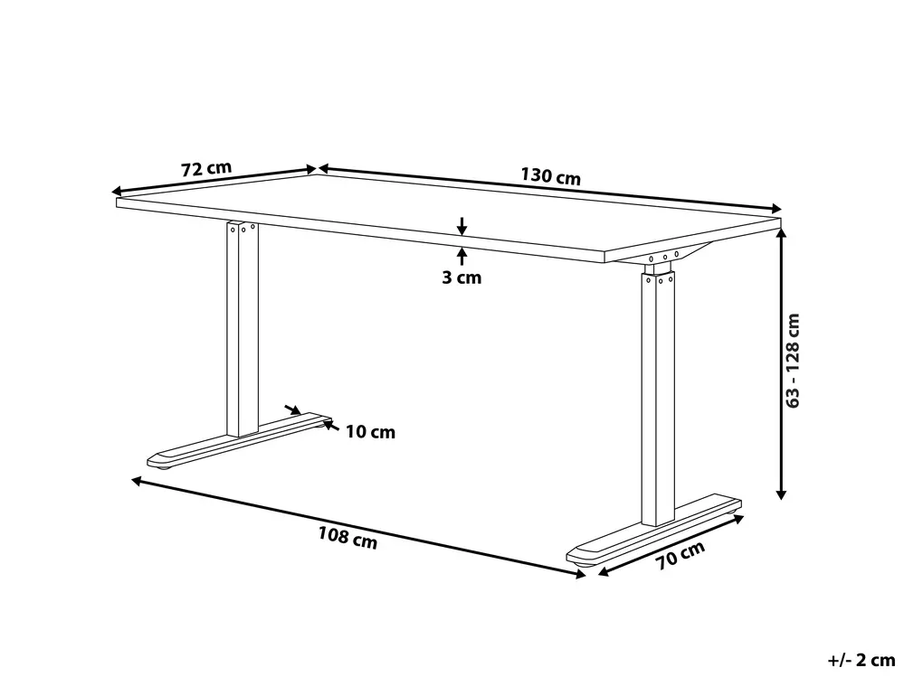 Schreibtisch elektrisch höhenverstellbar DESTIN II 130 cm 72 cm Grau / Schwarz_793162
