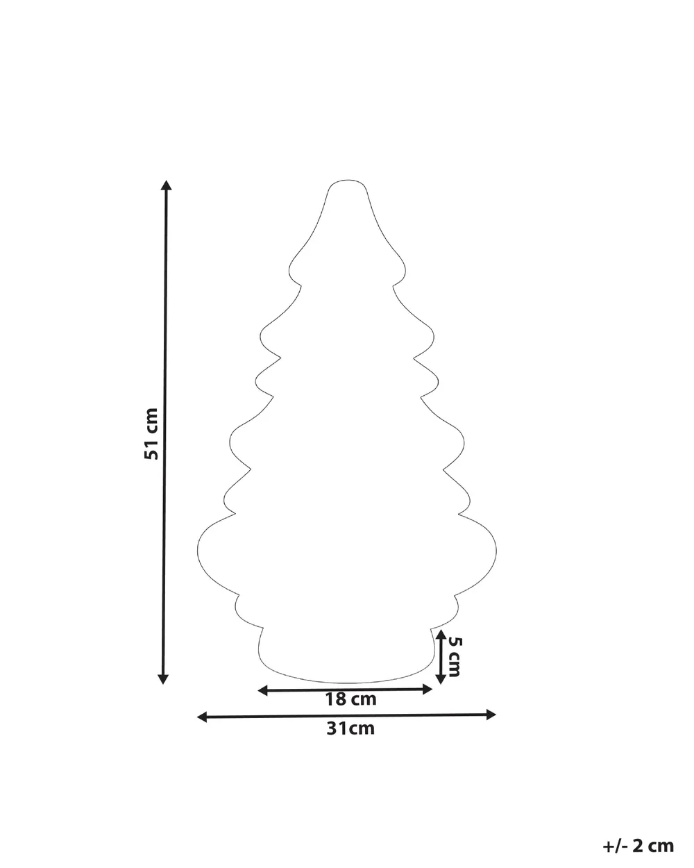 Weihnachtsdekoration Tischlampe DREVJA 51 cm Weihnachtsbaum Beige_1031817