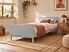 Bett mit Lattenrost Kiefernholz BONNAC 90 x 200 cm Grau