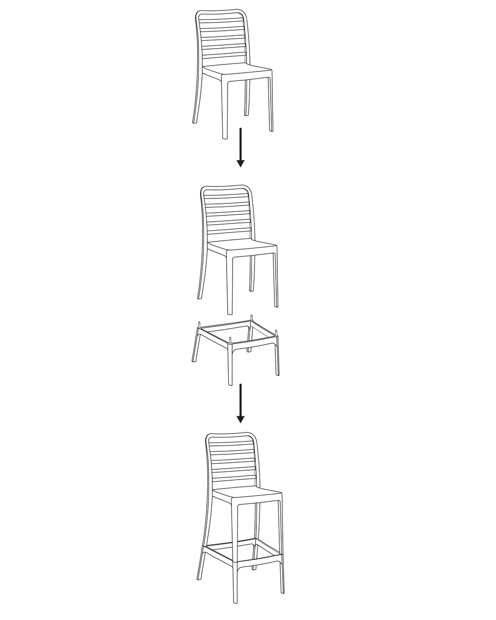 Set mit 4 Barstühlen SECEDA 2 in 1 Kunststoff Schwarz_1006558