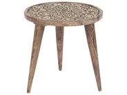 Set of 2 Side Tables RANJA Mango Wood Brown_857328