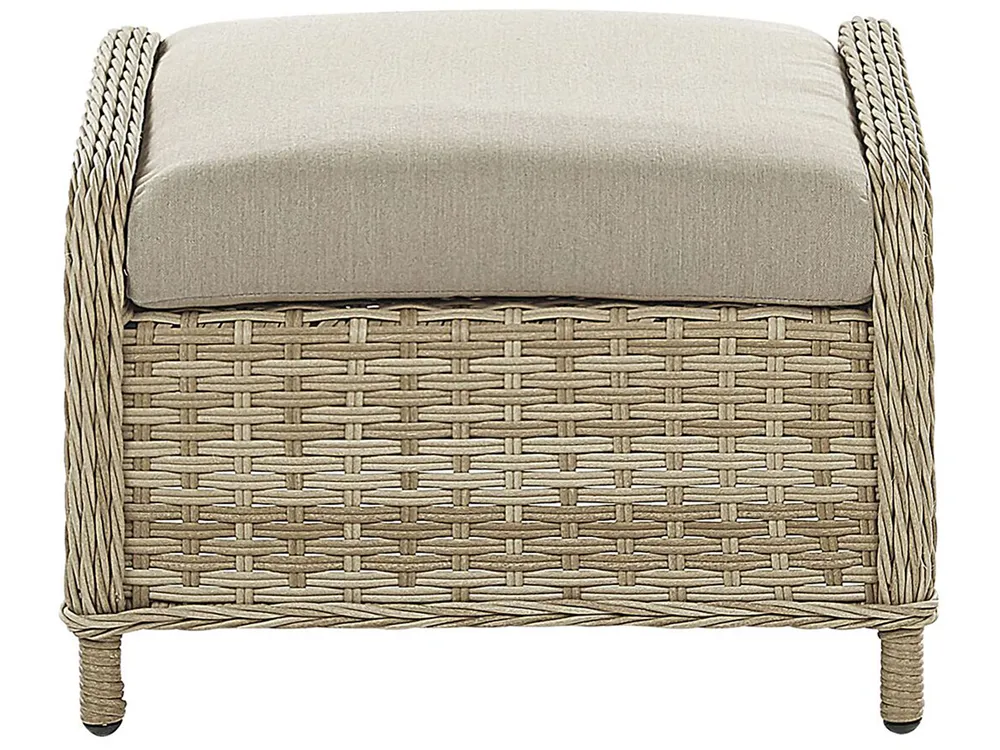 Lounge Set mit Tisch und Ottomane 2-Sitzer PONZA Polyrattan Beige_776616