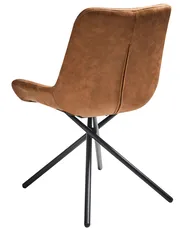 Set of 2 Dining Chairs HAILEY Faux Suede Golden Brown_963440