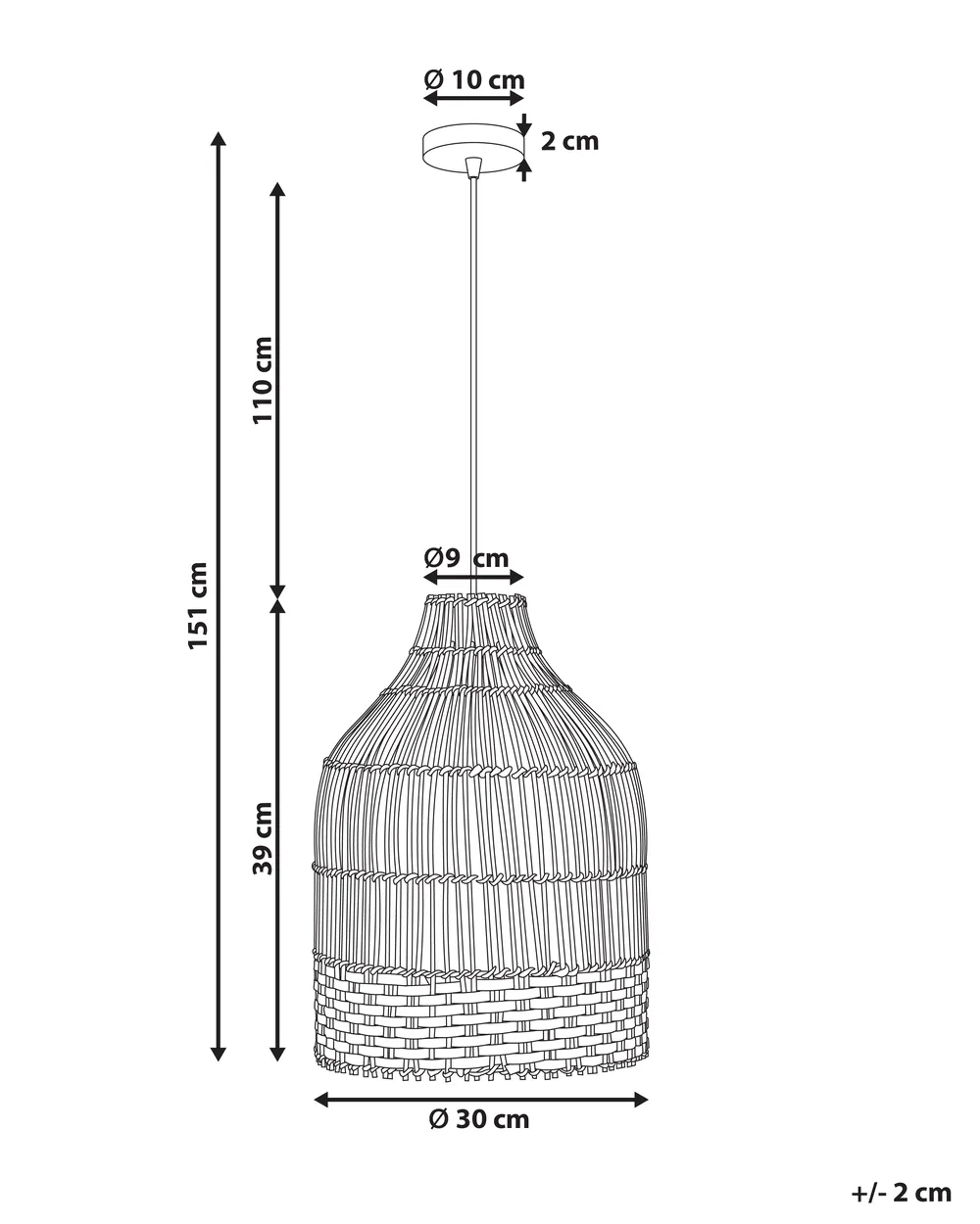 Hängeleuchte GILO Rattan Naturfarben_995720