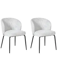 Esszimmerstuhl 2er Set ZANA Stoff Weiß / Blau_1015732