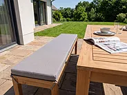 Garden Bench with Cushion MONSANO 170 cm Eucalyptus Wood Grey_1153953