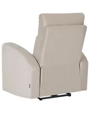 Electric Recliner Chair VERDAL with Footrest Velvet Beige_1080988