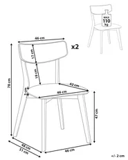 Esszimmerstuhl 2er Set YUMA Holz Cremeweiß / Braun_1060750