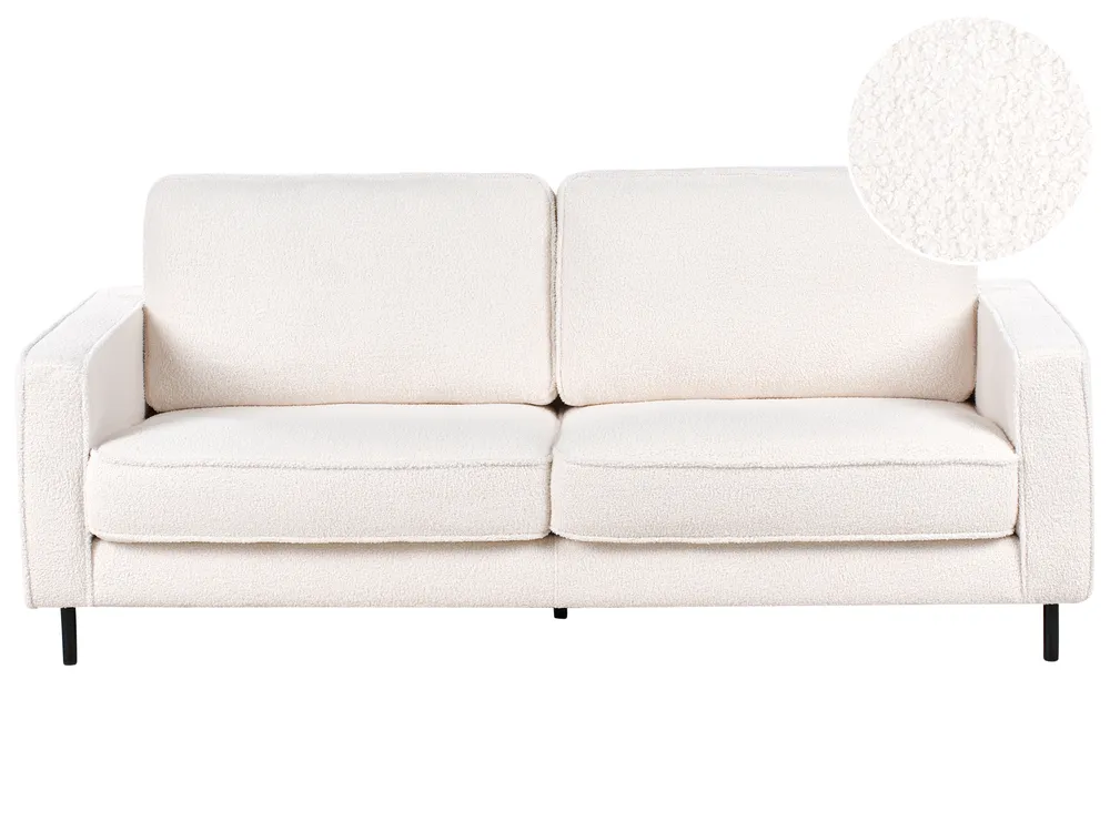 Sofa 3 Seater SAVALEN Boucle White