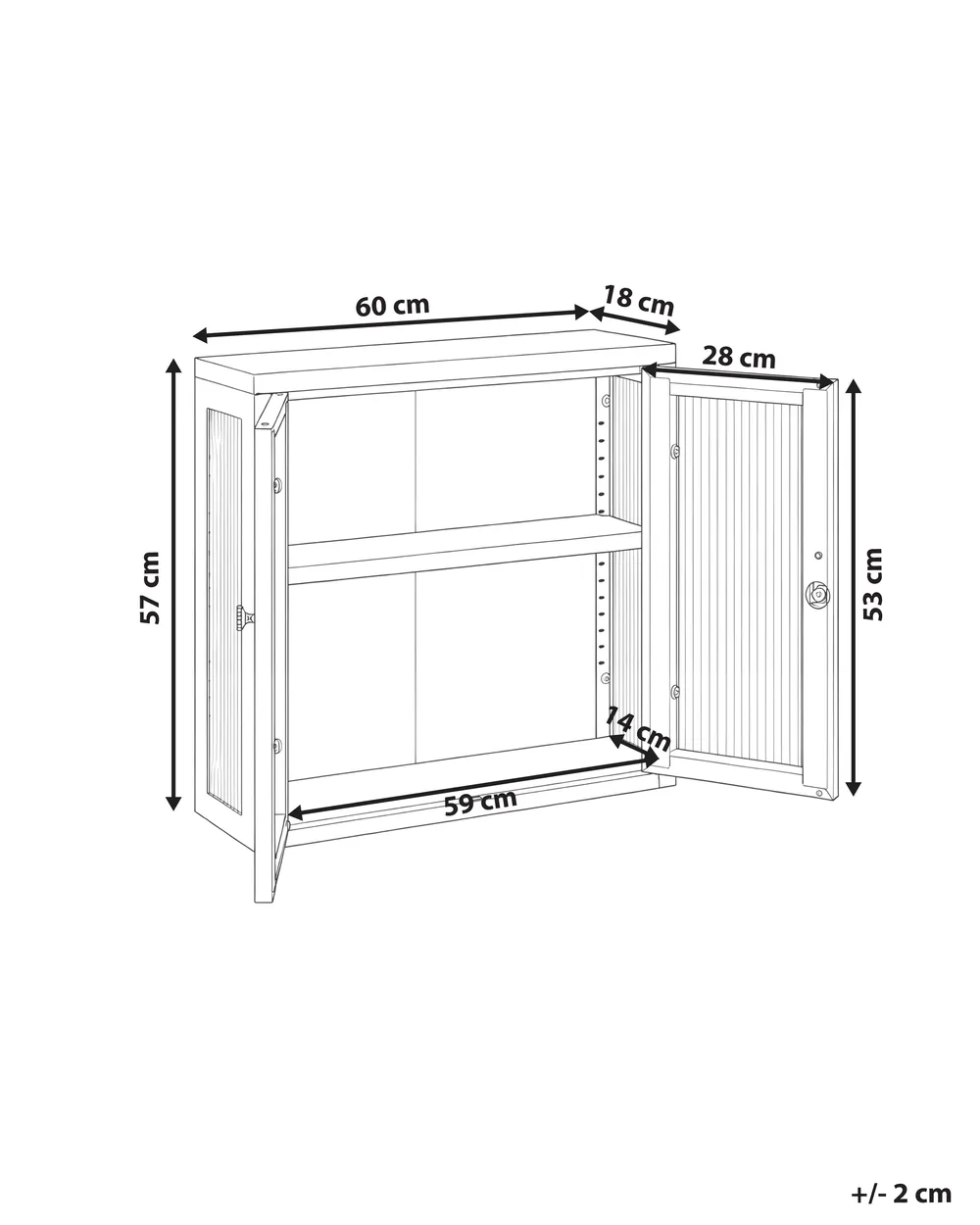 Wandschrank HARLYN 60 cm Metall Blau_1160882