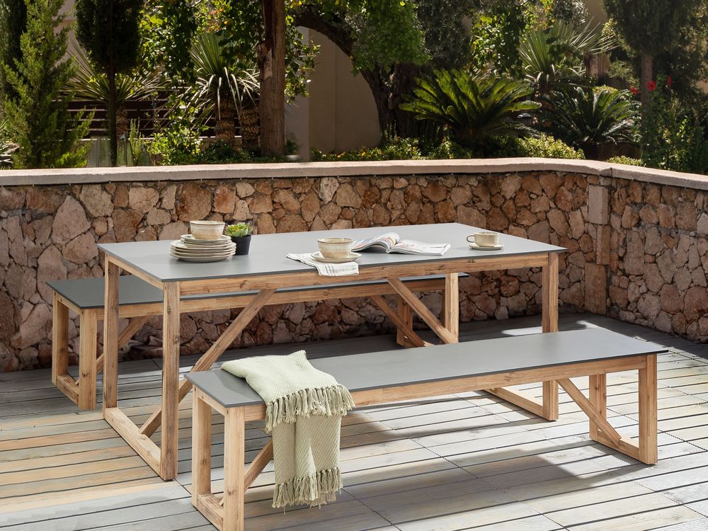 Garden Bench NOTTERI 180 cm Concrete Grey